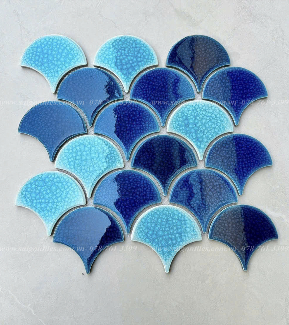 gạch mosaic vảy cá