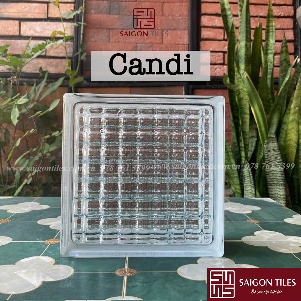 Gạch kính viên kẹo 19x19x8cm 80054