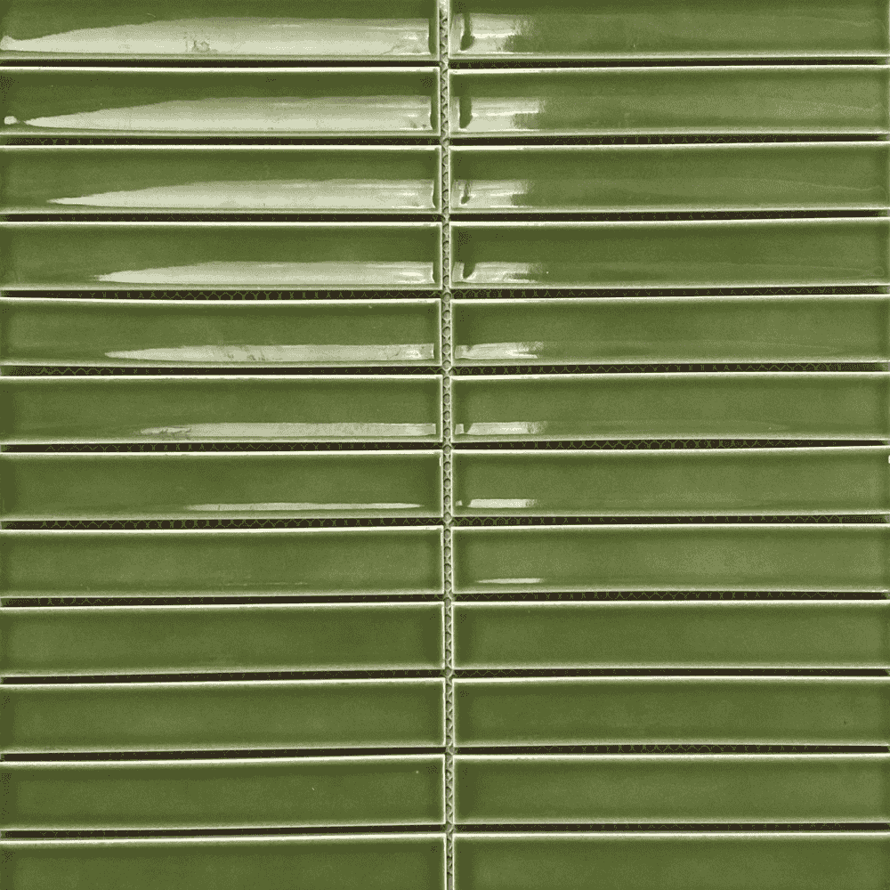 Gạch mosaic que đũa màu xanh lá matcha T159