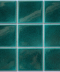 Mosaic gốm men rạn 2 lớp màu xanh G1041