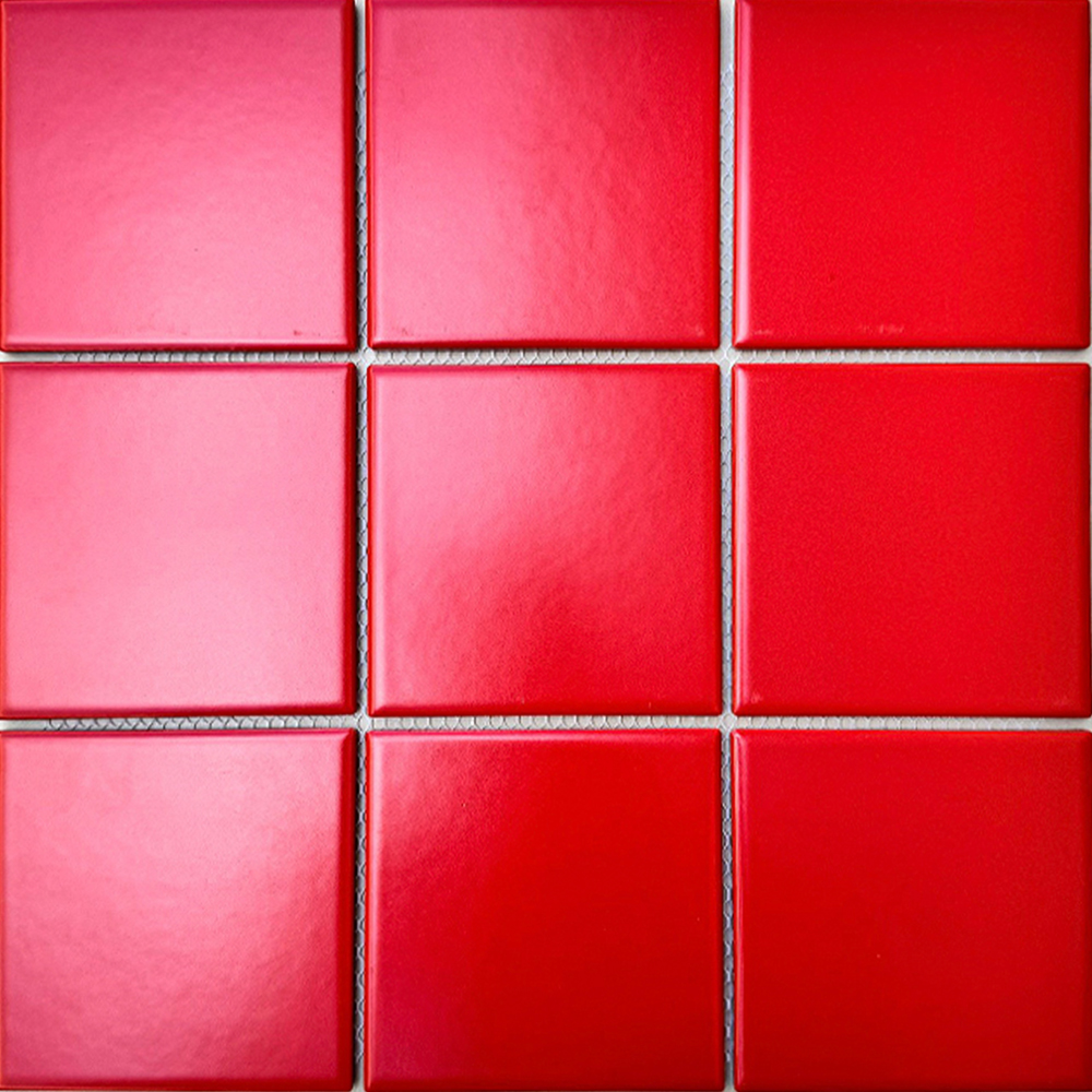 Mosaic gốm men sứ màu đỏ mờ G906