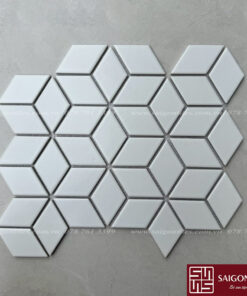 Gạch mosaic kim cương lập phương màu đen mờ SGT_4802