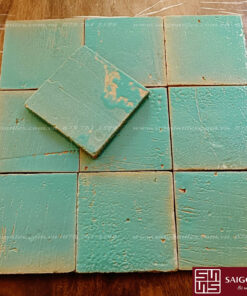 Gạch đất nung thủ công sắc màu kt 100x100x12mm