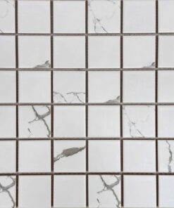 Gạch mosaic gốm sứ trơn màu trắng vân mây SGT_M01