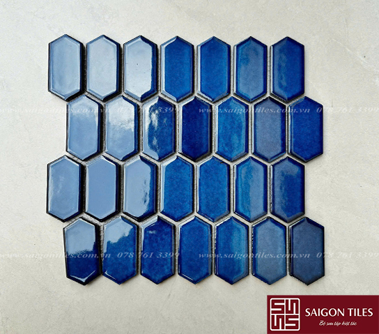 Gạch mosaic lục giác màu xanh biển SGT_308
