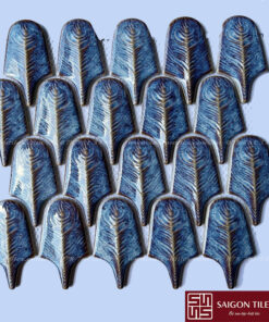Gạch mosaic lông vũ màu xanh dương SGT_78