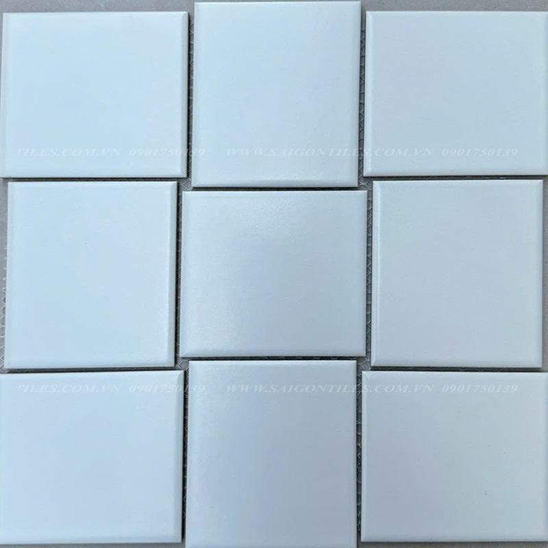 Gạch mosaic gốm sứ vuông màu trắng SGT_99