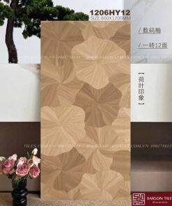 Gạch giả gỗ lá sen nhập khẩu Trung Quốc 1206HY12